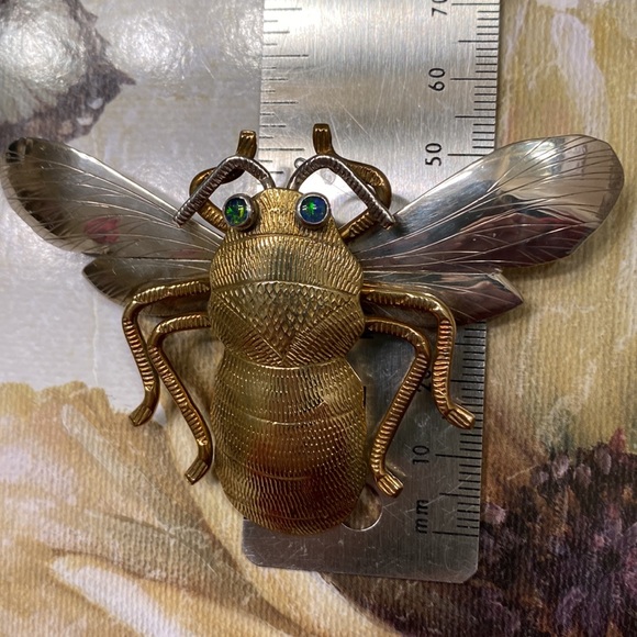 Vintage Sterling GP Courtney Design Brooch/Pendant with a bale Large 3 1/4” x 2” - Picture 10 of 10